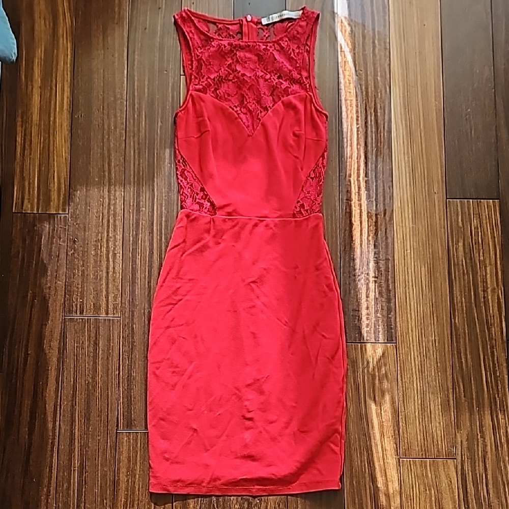Zara Red Lace Mini Dress